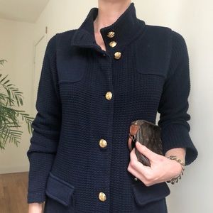 Navy Ralph Lauren Sweater Cardigan w Gold Buttons